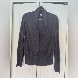 Mossimo Supply Co. Dark Charcoal Shawl Collar Button-Front Cardigan